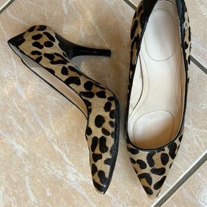 Calvin Klein Collection Leopard Print Pony Hair Heels